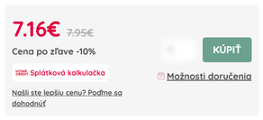 Cena klesla na 7,16 €